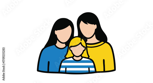 Happy family bonding together with love and care in colorful cartoon style for heartwarming designs