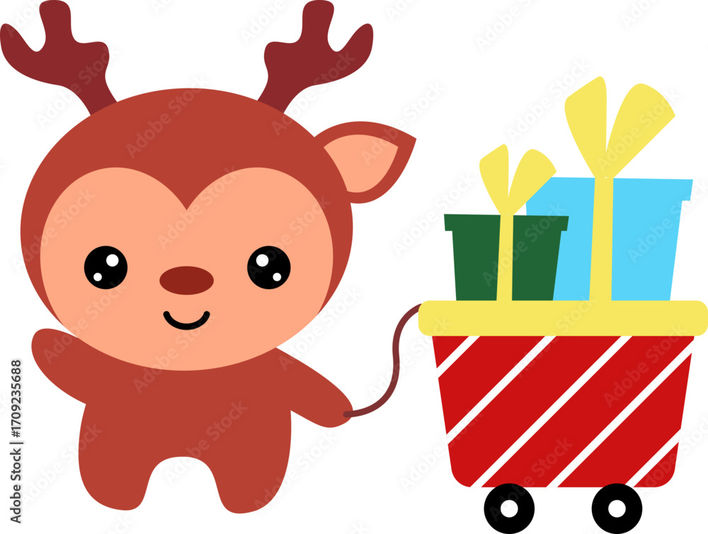 Naklejka premium Cute Christmas Deer Element