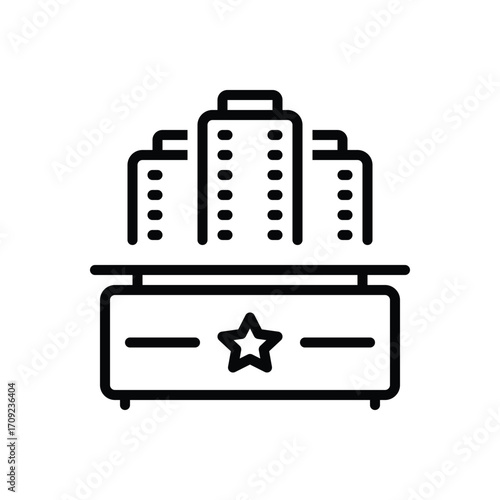 Black line icon for hotel reservation