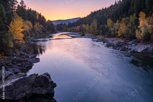 Glacier National Park River Sunset