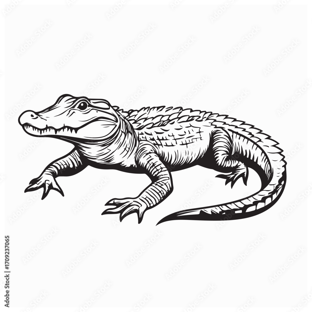 Fototapeta premium Realistic Alligator Vector Illustration Crocodile Reptile Animal Nature Wildlife Design