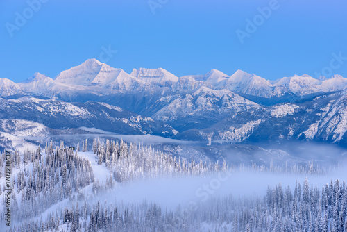 Glacier National Park Winter Mountain Sunset	