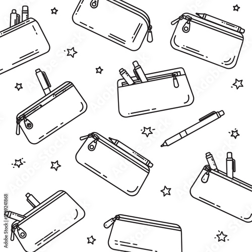Playful Line Style Icons of Zippered Pencil Cases.