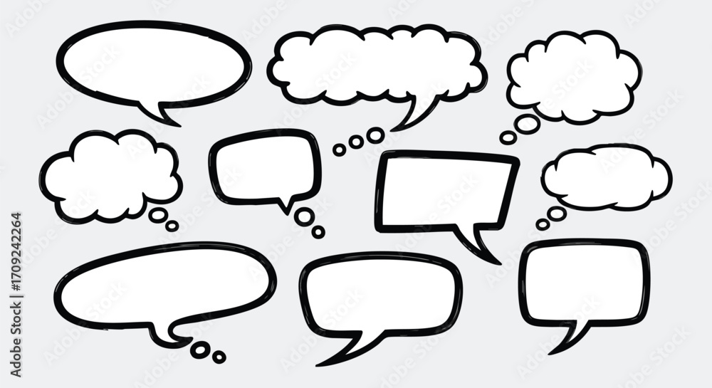 Obraz premium Brainstorming with fresh ideas? Use these speech bubbles for vibrant presentations and modern design projects
