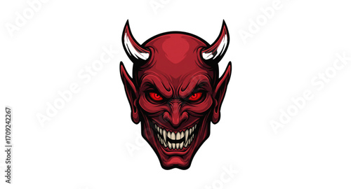 The devil's face is scary.