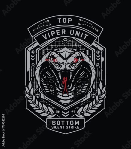 Aggressive Viper Snake Head – Military Emblem Crest Badge Vector
Tactical Viper Logo – Snake Head Military Patch Insignia Vector