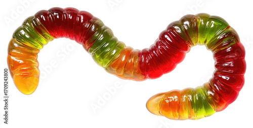 Colorful gummy worm candy