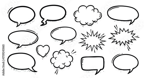 Comic book speech bubbles and bursts, perfect for design, communication, and storytelling