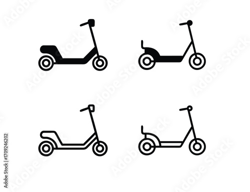 Kick Scooter Silhouette Vector Illustration