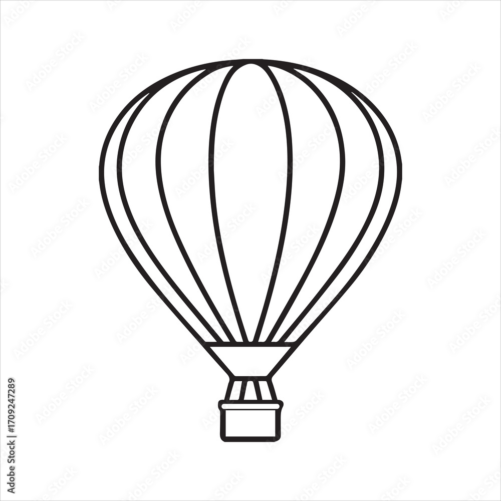 Naklejka premium Hot Air Balloon line art, Hot Air Balloon vector and illustration
