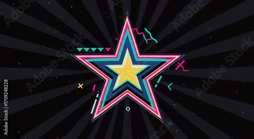 Colorful star graphic design
