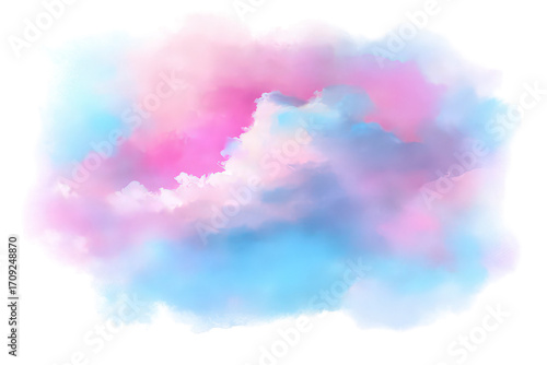 Abstract Watercolor Cloudscape with Pastel Colors