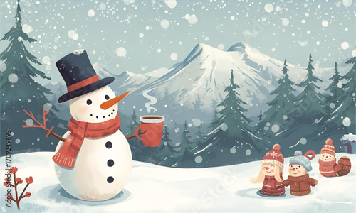 snowman in the snow