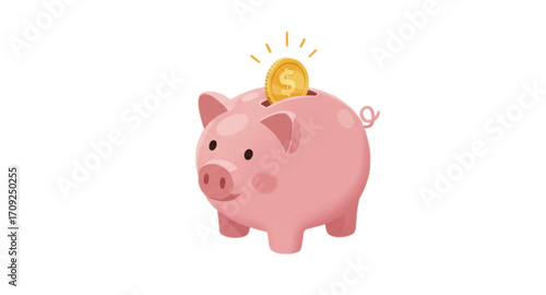 piggy bank on white