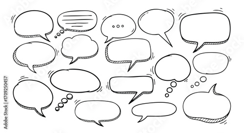 Get creative with these hand-drawn speech bubbles for social media and design projects, communicate better now