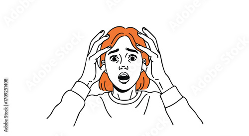 Distress and Panic A Woman Gripped by Fear and Anxiety