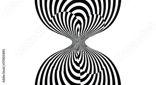 Mesmerizing black and white optical illusion art creates dynamic visual intrigue and modern abstract design.