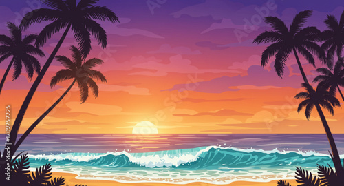 sunset on the beach