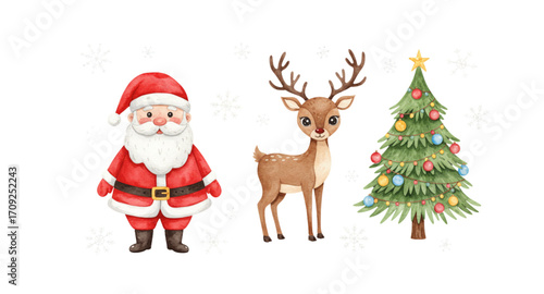 santa claus with reindeer