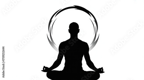Meditation yoga silhouette zen mindfulness wellness spiritual practice relaxation peace harmony balance chakra aura