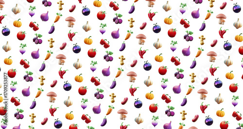 3d vegetable pattern