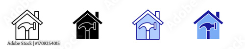 Remodeling  Icon Set Multiple Style Collection