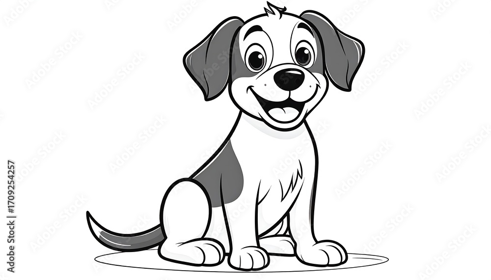 Fototapeta premium A cheerful cartoon puppy
