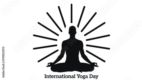 International yoga day silhouette vector illustration for wellness meditation and mindfulness practice art