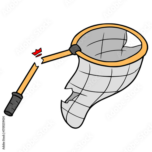 broken bug net illustration hand drawn isolated vector