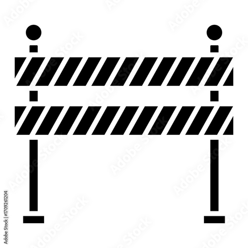 Road Barrier Symbol for Construction and Safety