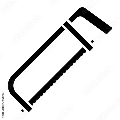 Hacksaw Illustration: Metal Cutting Hand Tool Icon