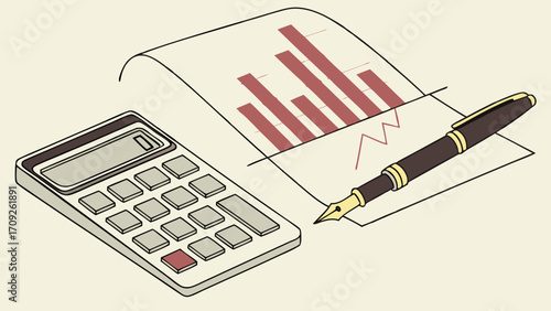 Financial planning business report calculator pen graph chart analysis accounting investment calculation finance statistics data budget economics growth progress success strateg.