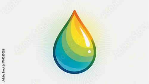 Colorful water drop vector illustration for graphic design projects and creative artwork with vibrant colors