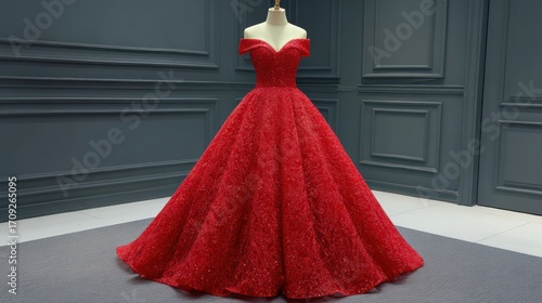 Red formal gown