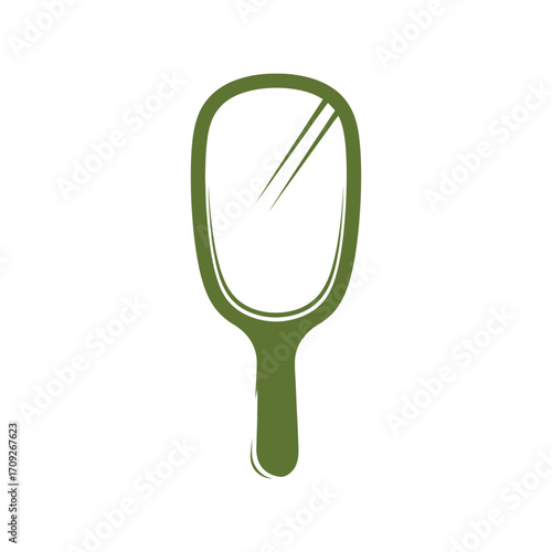 Elegant hand mirror illustration minimalist retro vanity accessory style icon vector