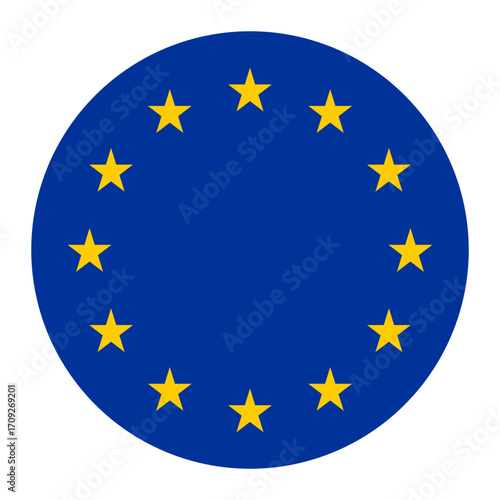 european union flag round icon