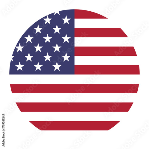 united states flag round icon