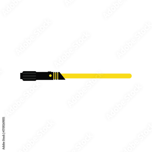 Glowing yellow lightsaber sword sci fi futuristic weapon energy blade laser vector