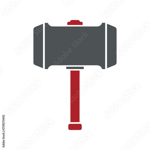 Mjolnir hammer silhouette norse mythology viking warrior fantasy weapon icon vector