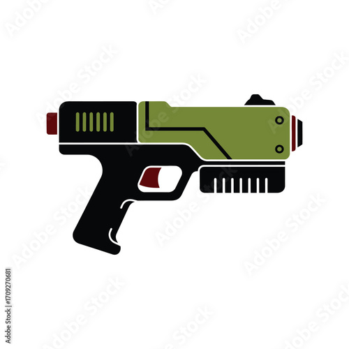 Futuristic scifi gun weapon futuristic science fiction firearm vector illustration vector