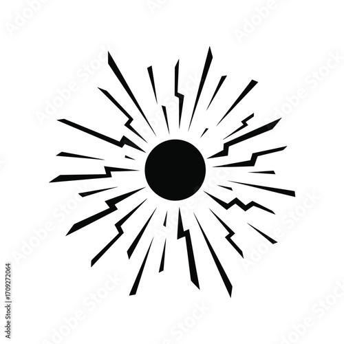 Radiant burst starburst explosion graphic energetic light ray abstract vector