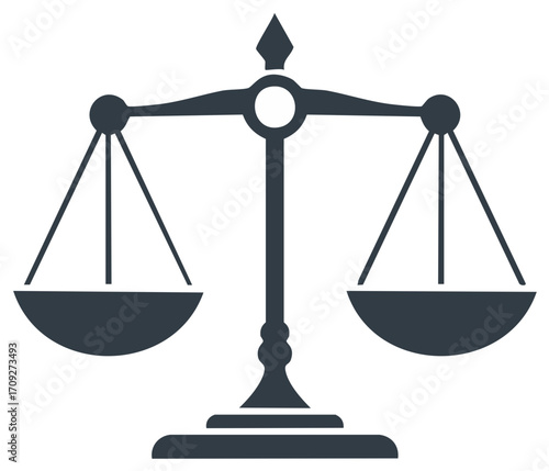 Scales of justice symbol representing law fairness and equality