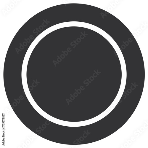 Abstract Dark Circle with White Ring Simple Minimalist Graphic