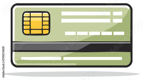 Cartoon credit card illustration icon for finance payment and online shopping