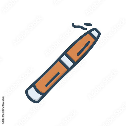 Color illustration icon for cigar