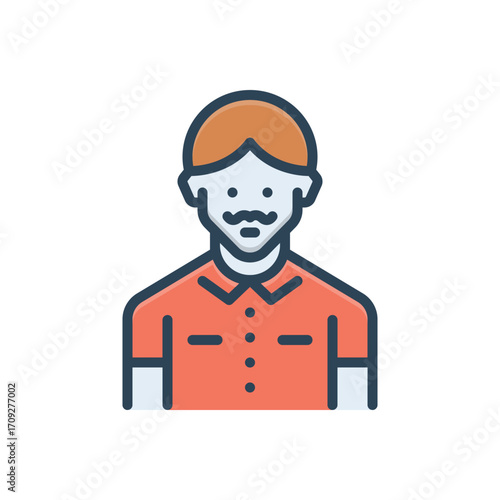 Color illustration icon for father