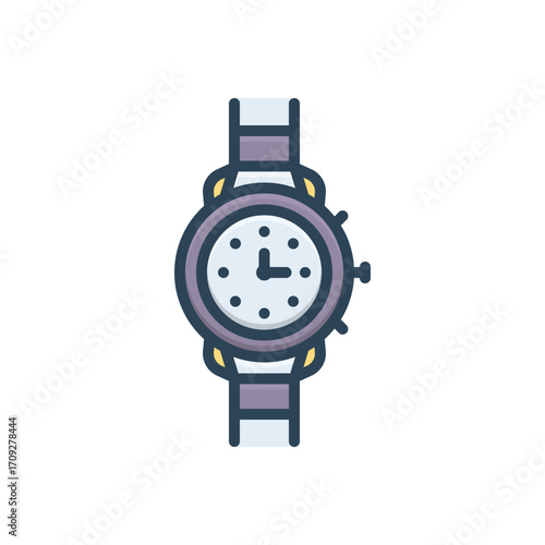 Color illustration icon for watch