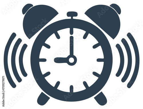 Alarm Clock Ringing Reminder Time Wakeup Call Notification Deadline Alert Icon Concept Illustration