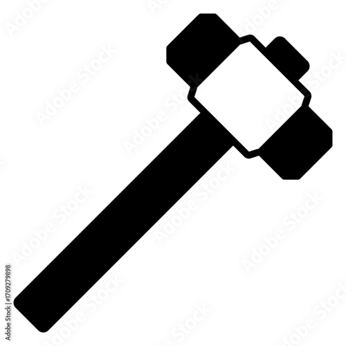 Sledgehammer Icon, Heavy Tool for Construction and Demolition