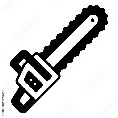 Chainsaw Icon: Power Tool for Cutting and Woodworking
